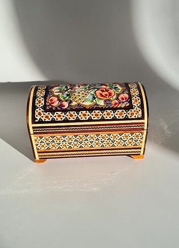 İran?ın El İşlemesi Hatem Sanatı Luks Mücevher Kutusu - Görsel 3