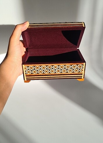 İran?ın El İşlemesi Hatem Sanatı Luks Mücevher Kutusu - Görsel 2