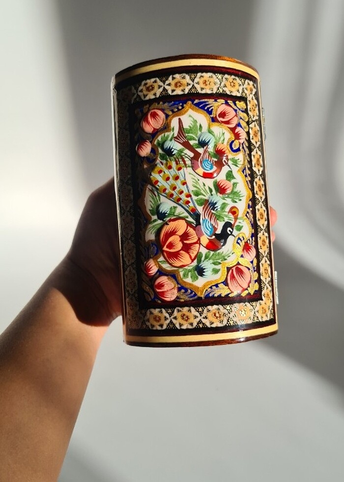 İran?ın El İşlemesi Hatem Sanatı Luks Mücevher Kutusu - Görsel 5