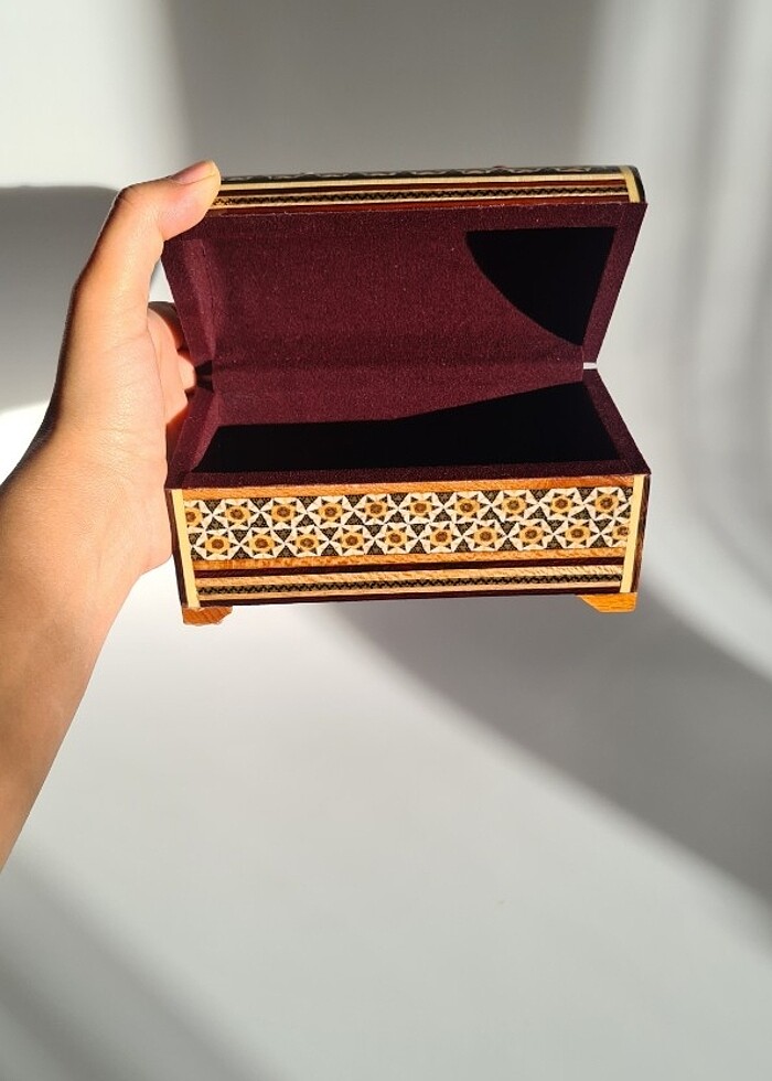 İran?ın El İşlemesi Hatem Sanatı Luks Mücevher Kutusu - Görsel 2