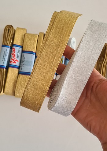 13adet Altın ve gumuş kurdele - Görsel 2