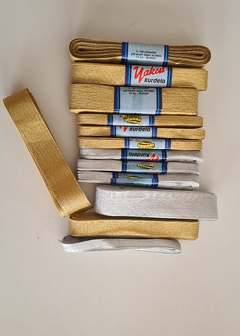 13adet Altın ve gumuş kurdele - Görsel 3