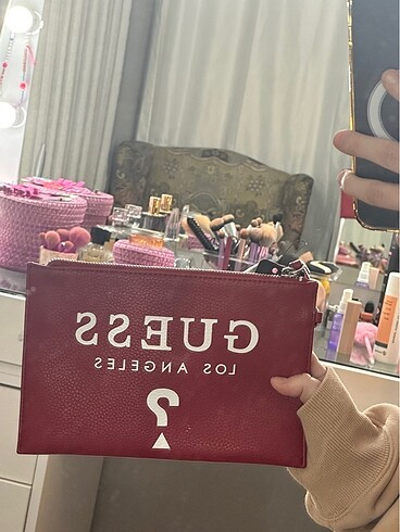  Beden bordo Renk Guess clutch