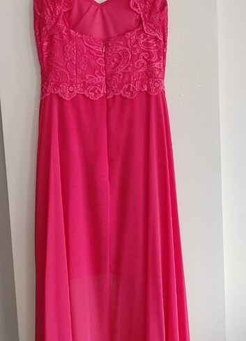 Mercan Renk Dantelli Abiye - Görsel 6