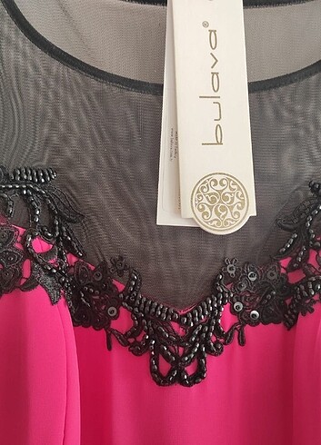 Taşlı Fuşya Abiye  - Görsel 2