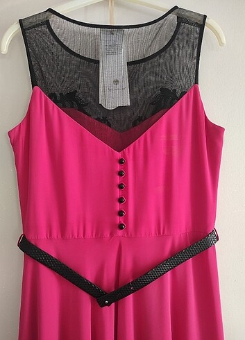 Taşlı Fuşya Abiye  - Görsel 3