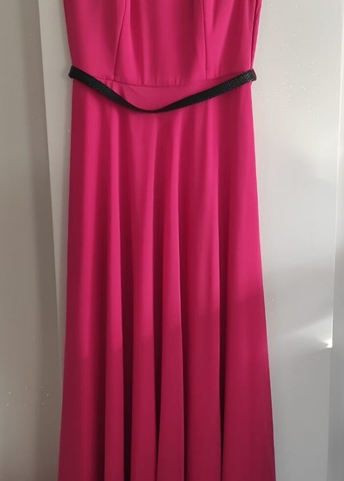 Taşlı Fuşya Abiye  - Görsel 5