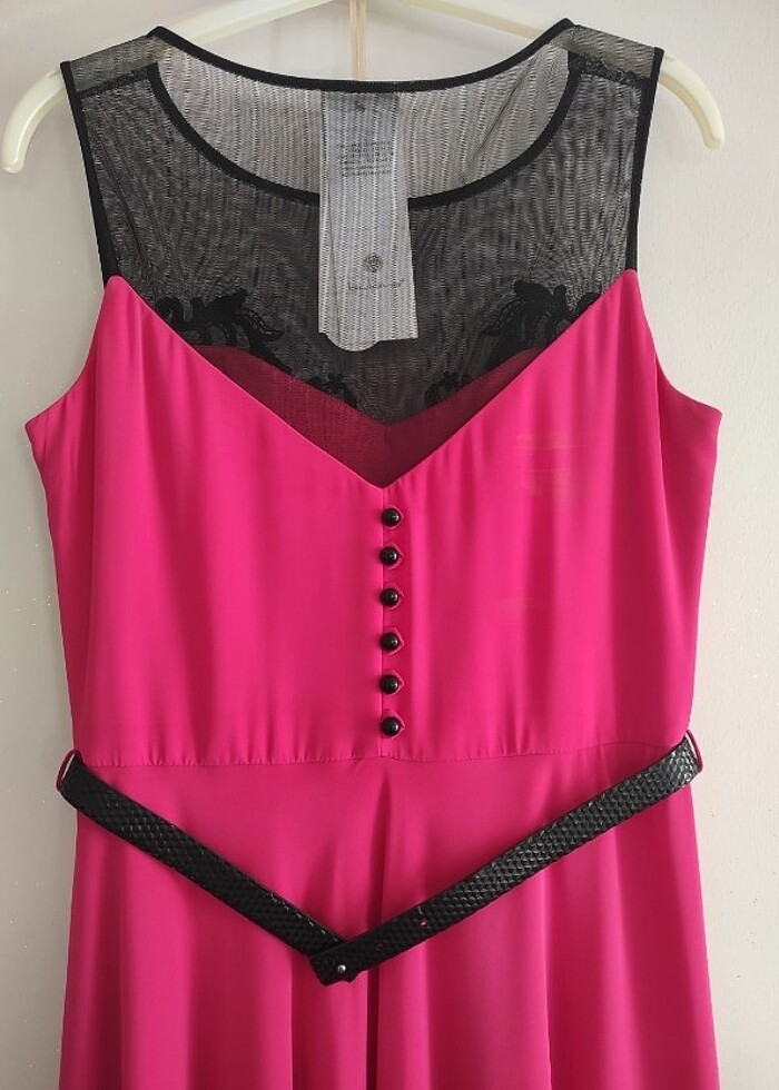 Taşlı Fuşya Abiye  - Görsel 3