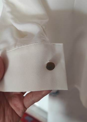 Uzun Kollu Beyaz Kadın Tunik - Görsel 4