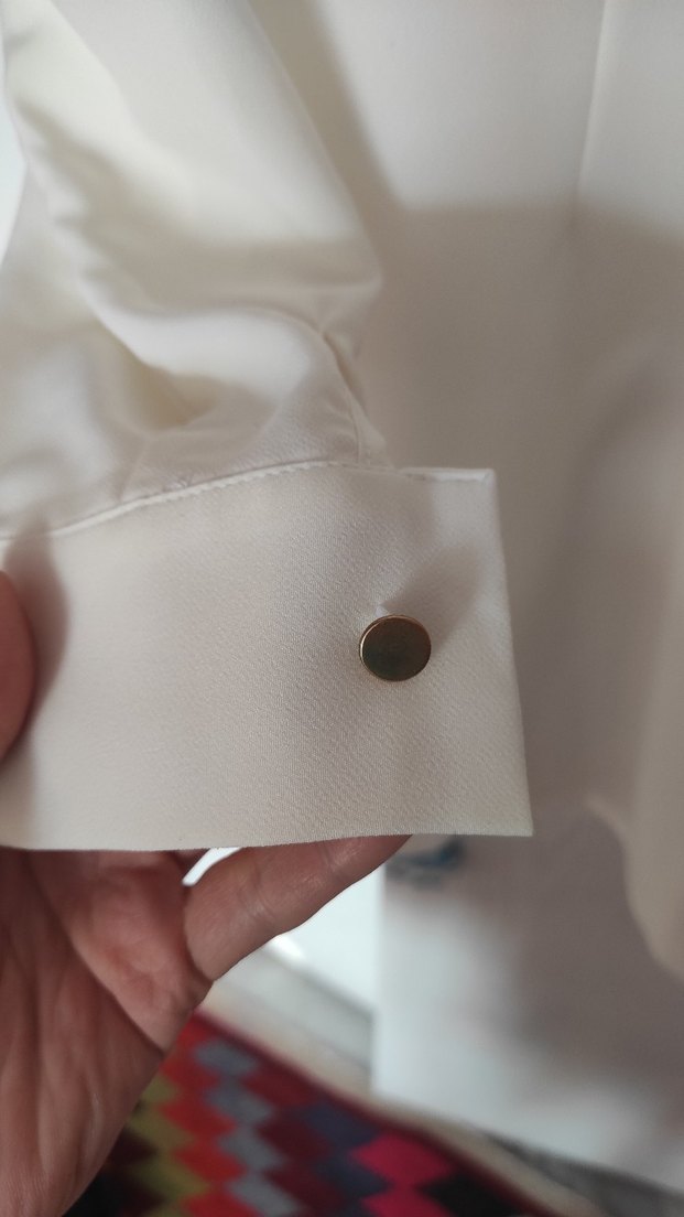 Uzun Kollu Beyaz Kadın Tunik - Görsel 4