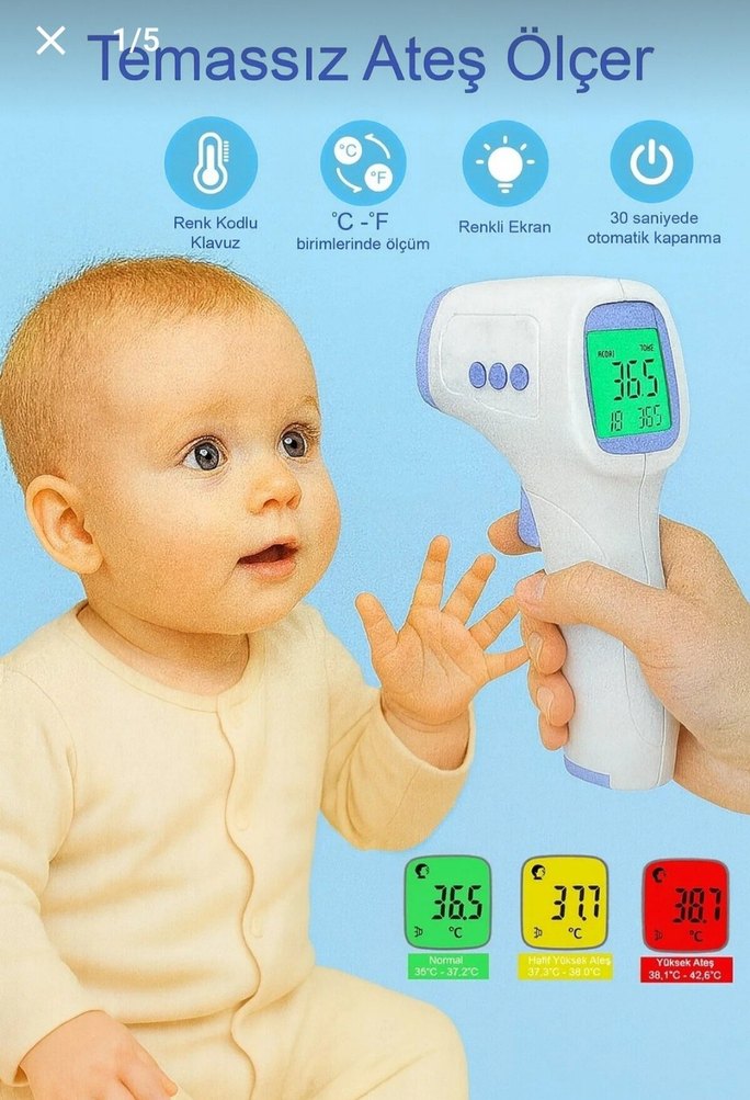 2'si Bir Arada Dijital Ateş Ölçer ve Nabız Ölçer - Görsel 2