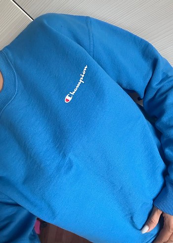 xs Beden Champion Mavi Kadın Sweatshirt