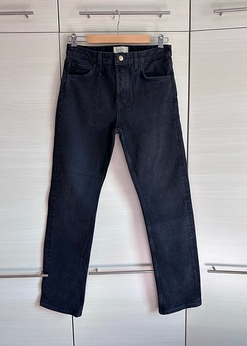 Siyah Regular Fit Midi Kadın Kot Pantolon