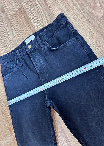 s Beden Siyah Regular Fit Midi Kadın Kot Pantolon