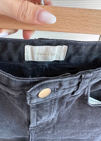 Massimo Dutti Siyah Regular Fit Midi Kadın Kot Pantolon