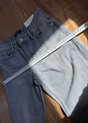 Massimo Dutti Gri Kadın Denim Regular Fit Jean