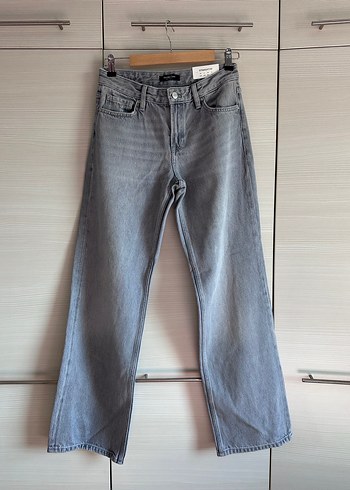 Gri Kadın Denim Regular Fit Jean