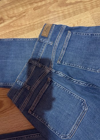 Kadın Mavi Bağcıklı Bol Kesim Denim Pantolon - Görsel 8