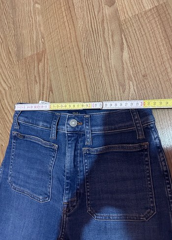 Kadın Mavi Bağcıklı Bol Kesim Denim Pantolon - Görsel 6