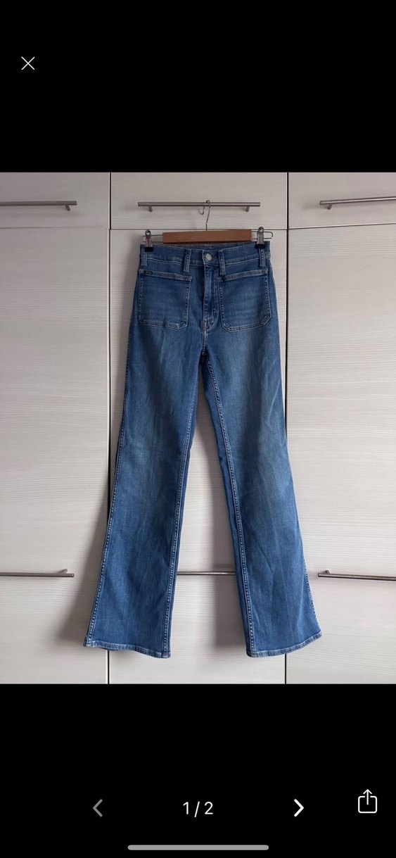 Kadın Mavi Bağcıklı Bol Kesim Denim Pantolon - Görsel 3