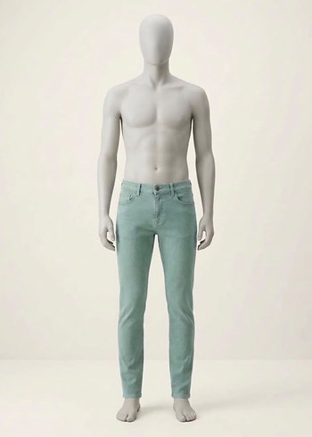 Mudo Mint Yesili Slim Fit Denim Jean