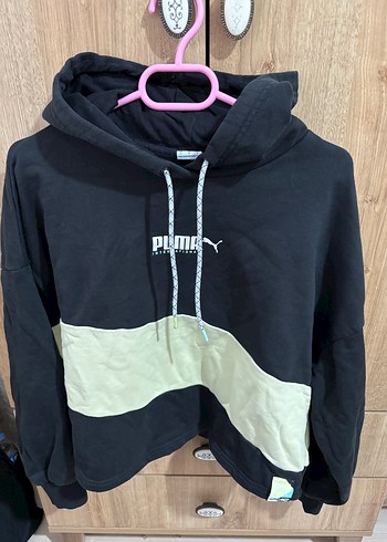 Puma Siyah Kapusonlu Sweatshirt