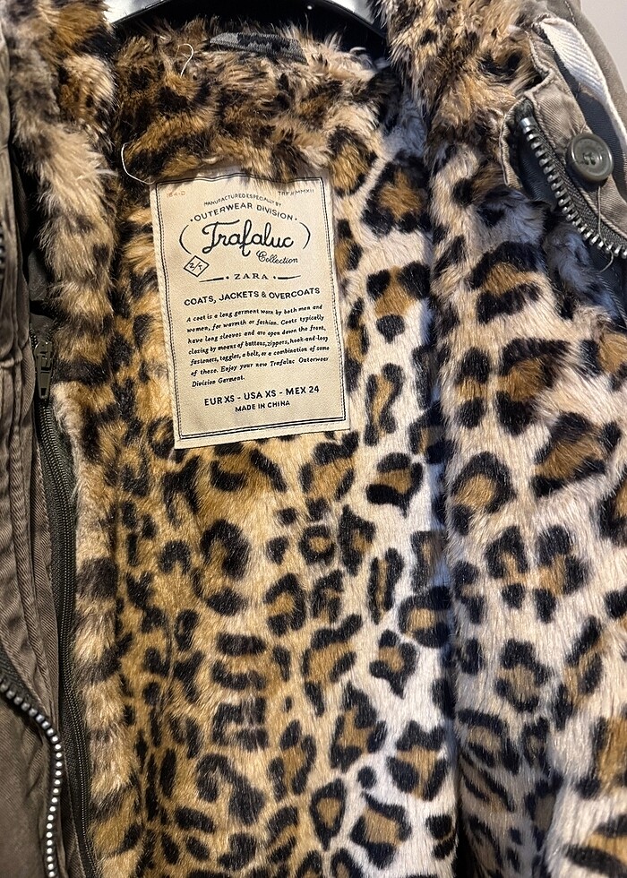 Zara leopar yağmurluklu parka - Görsel 3