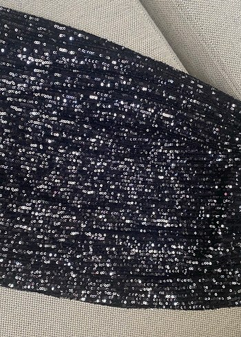 xs Beden Pullu siyah mini etek