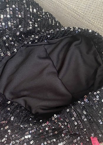 H&M Pullu siyah mini etek