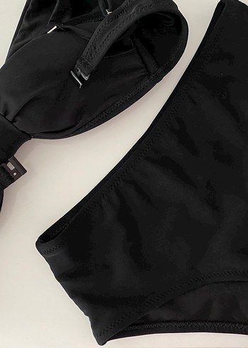 xs Beden altın Renk Parlak Siyah Bikini