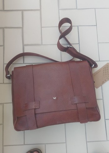 Tergan Kahverengi Deri Capraz Canta