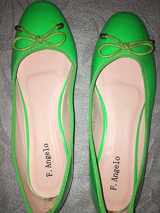 Yeşil hiç kullanılmadı günlük rahat bayan babet ayakkabı