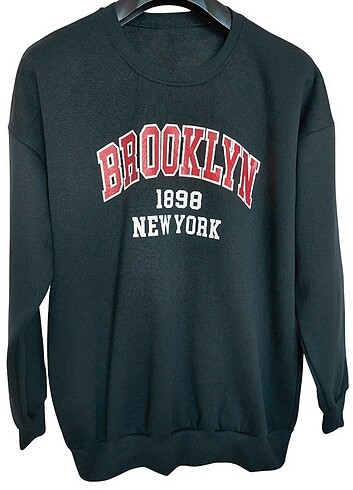 s/m Beden siyah Renk Brooklyn New York Baskılı Unisex Sweatshirt 