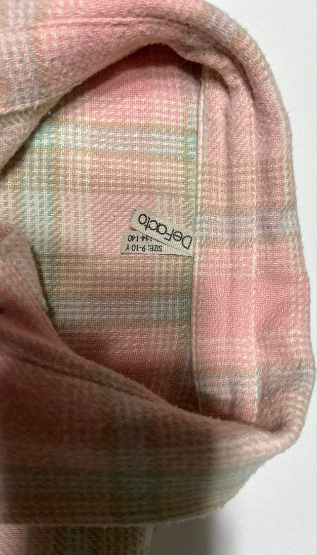 Pembe Düğmeli Uzun Kollu kız çocuk oduncu gömlek - Görsel 2