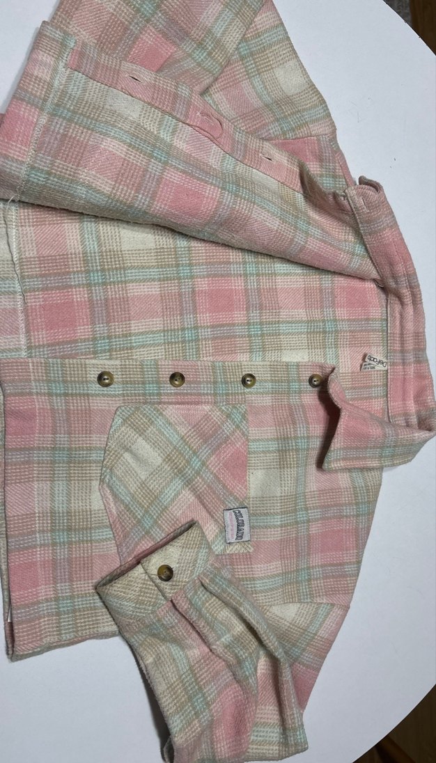 Pembe Düğmeli Uzun Kollu kız çocuk oduncu gömlek - Görsel 3