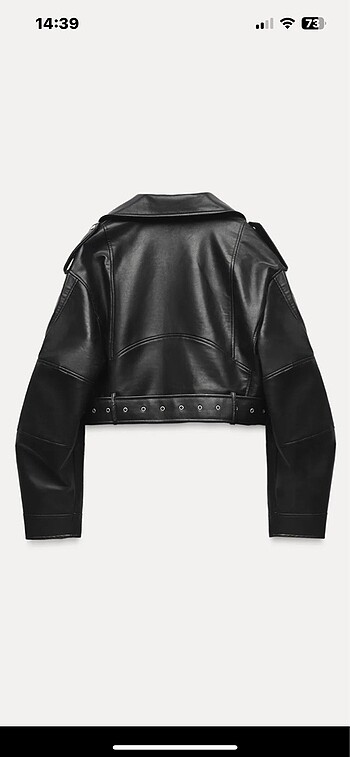 Zara zara oversize crop deri ceket