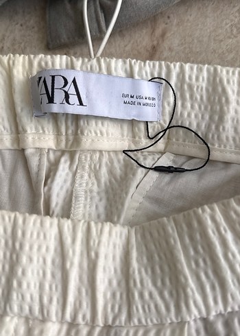 Zara Ekru Buzgulu Rahat Pantolon
