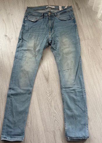 Zara Acik Mavi Slim Fit Denim Jean