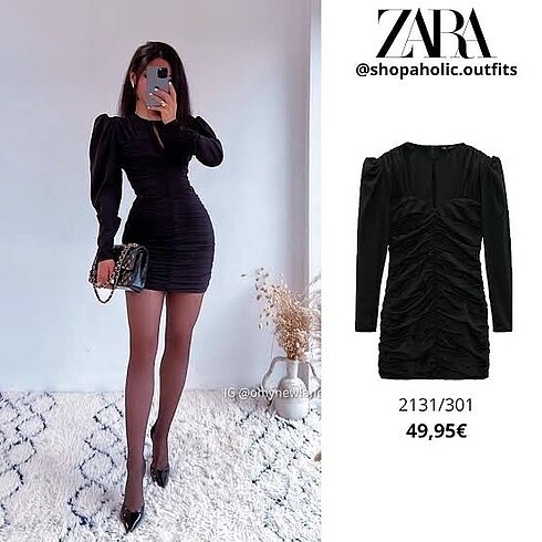 Zara drapeli vatkalı elbise