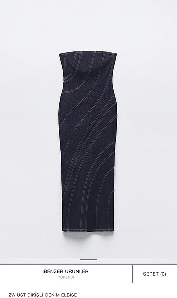 Zara straplez denim elbise