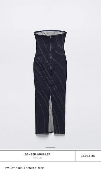 s Beden Zara straplez denim elbise