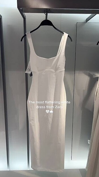 xl Beden beyaz Renk Zara keten elbise