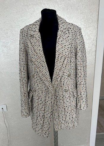 Diğer Siklik Ve Rahatlik Ekose Desenli Uzun Blazer Ceket