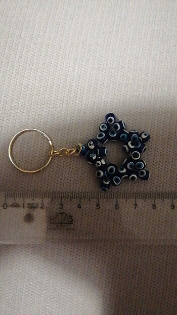 Nazar boncuklu yıldız anahtarlık - Görsel 2