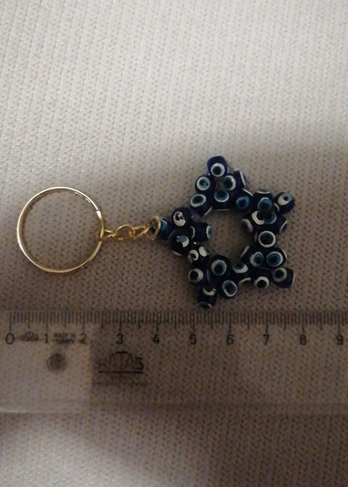 Nazar boncuklu yıldız anahtarlık - Görsel 2