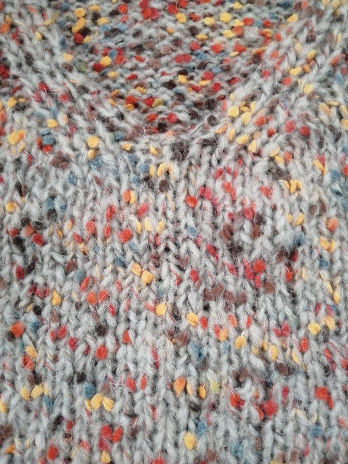 Kadın Çok Renkli V Yaka Örgü Süveter - Görsel 2