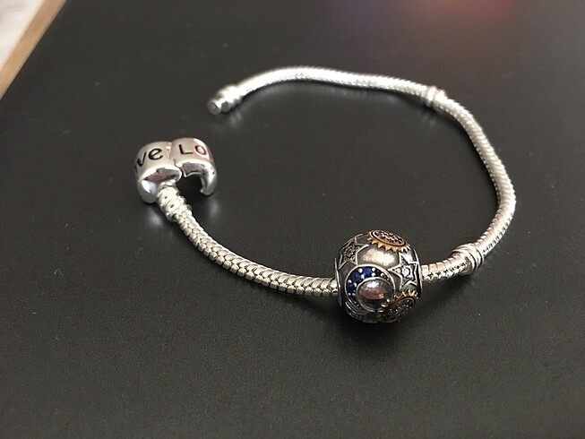  Beden gri Renk Pandora gümüş charm