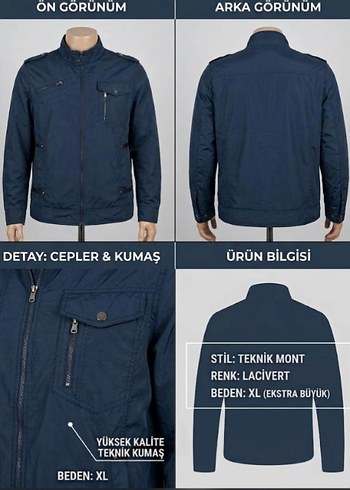Diğer Lacivert Teknik Mont
