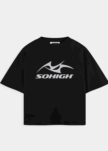 Hype Sohigh Yazili Siyah Oversize Tisort