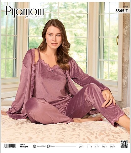 Pembe üçlü pijama takımı